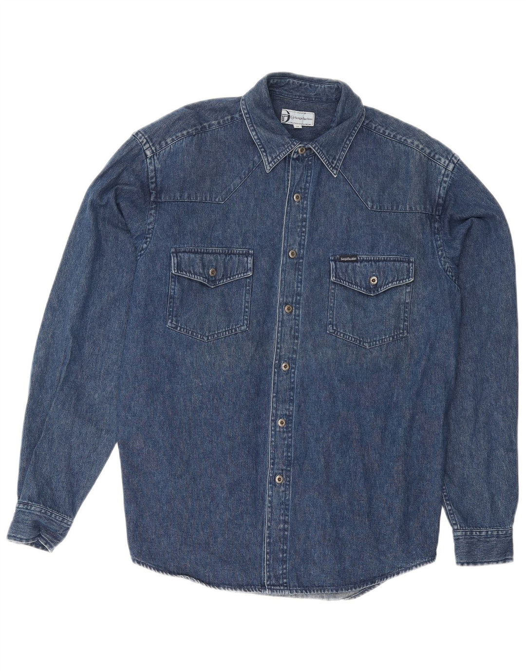 Cămașă de blugi pentru bărbați Sergio Tacchini, bumbac mediu bleumarin