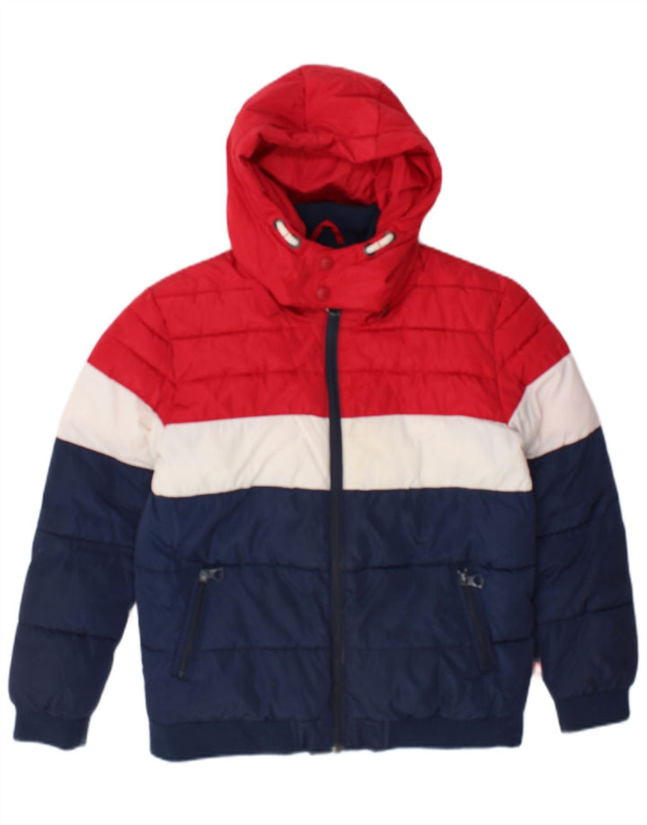 Jachetă căptușită cu glugă Levi's pentru băieți 11-12 ani, albastru bleumarin, color block