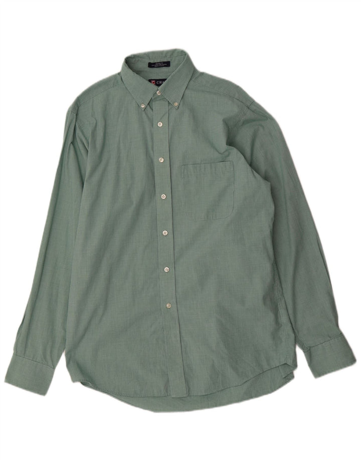 Cămașă clasică pentru bărbați Chaps Mărimea 15 1/2 Bumbac verde mediu Houndstooth