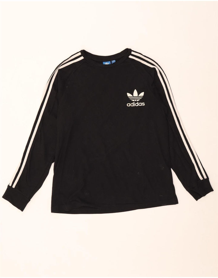 Top pentru bărbați Adidas cu mânecă lungă, mediu negru, bumbac