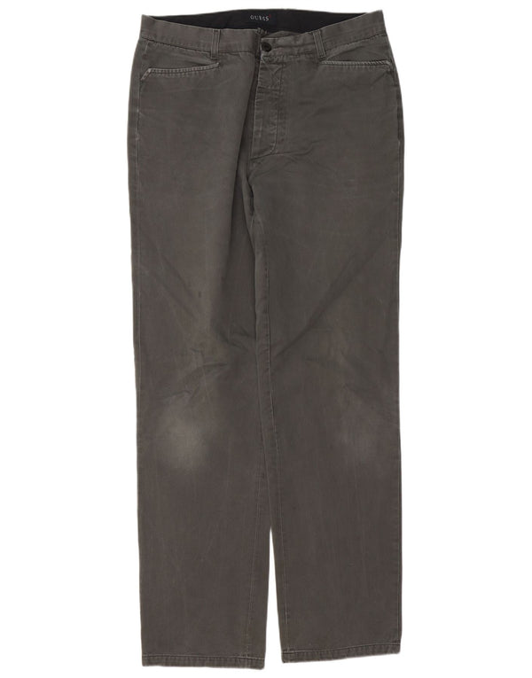 Pantaloni casual drepti Guess pentru bărbați W36 L34 bumbac gri