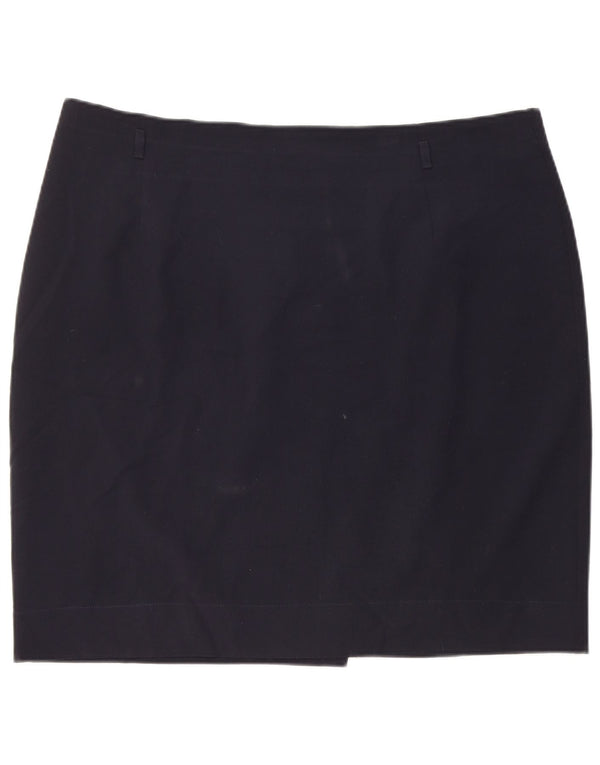 Fusta creion pentru femei Marks & Spencer UK 20 2XL W38 Bleumarin Poliester