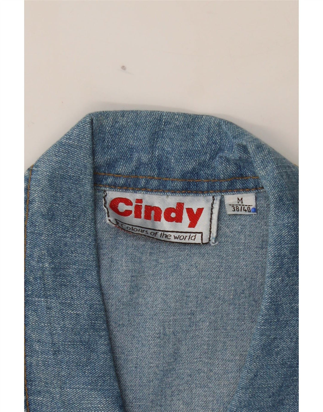 VINTAGE Womens Denim Gilet EU 38/40 Medium Blue Cotton Vintage Vintage and Second-Hand Vintage from Messina Hembry 