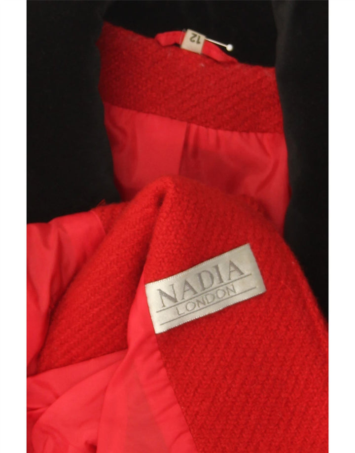VINTAGE Womens Loose Fit Double Breasted Coat UK 12 Medium Red Vintage Vintage and Second-Hand Vintage from Messina Hembry 