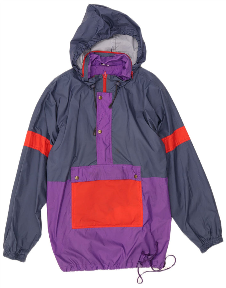 Jachetă Anorak cu glugă pentru bărbați VINTAGE UK 38 Medium Bleumarin Colorblock