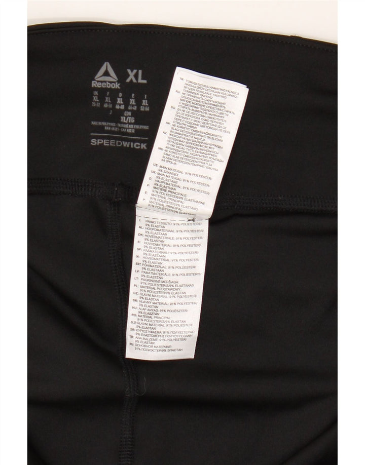 Leggings Capri REEBOK pentru femei UK 20/22 XL, poliester color bloc negru