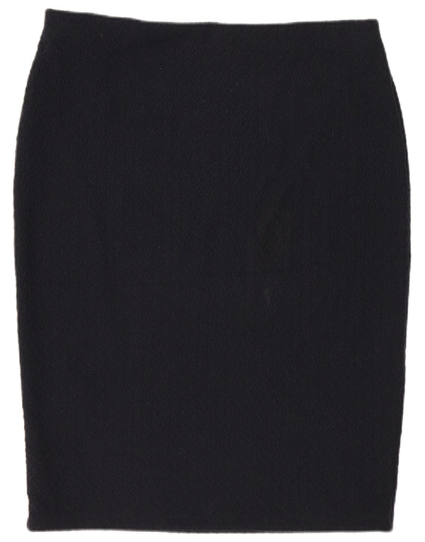 Fusta creion pentru femei Marks & Spencer UK 14 mare W32 poliester bleumarin