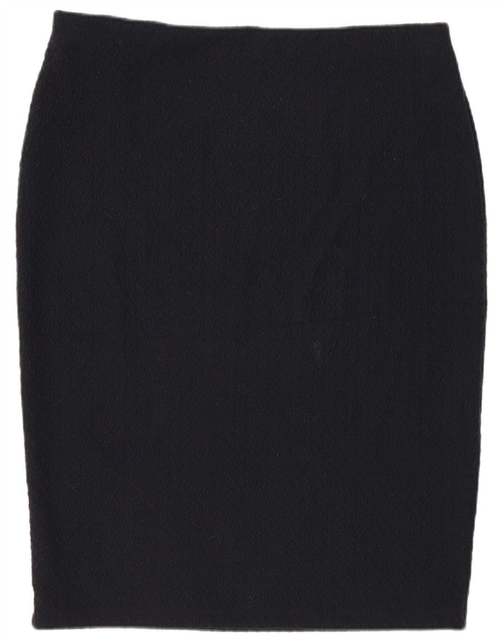 Fusta creion pentru femei Marks & Spencer UK 14 mare W32 poliester bleumarin