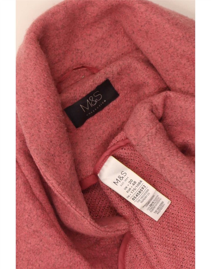 Marks & Spencer pardesiu supradimensionat pentru femei UK 20 2XL roz poliester