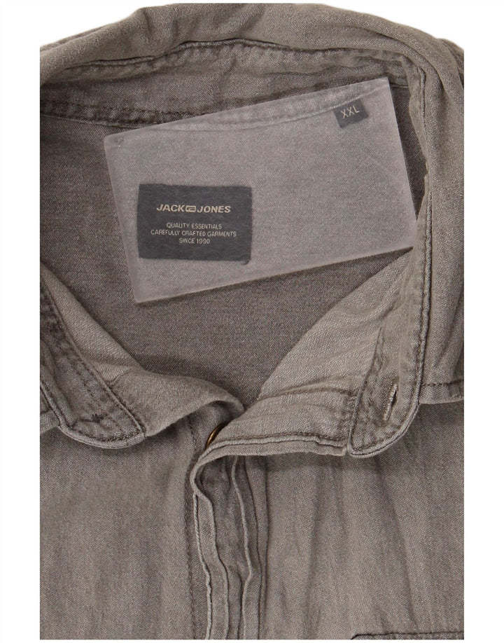Cămașă Jack & Jones pentru bărbați 2XL bumbac gri