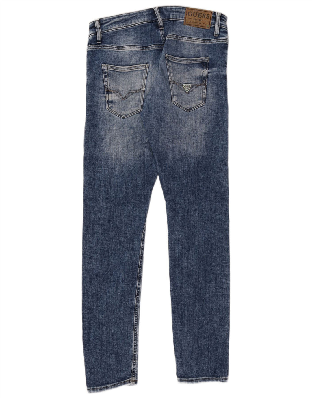 Blugi slim pentru femei Guess Chris Distressed W30 L32 bumbac albastru