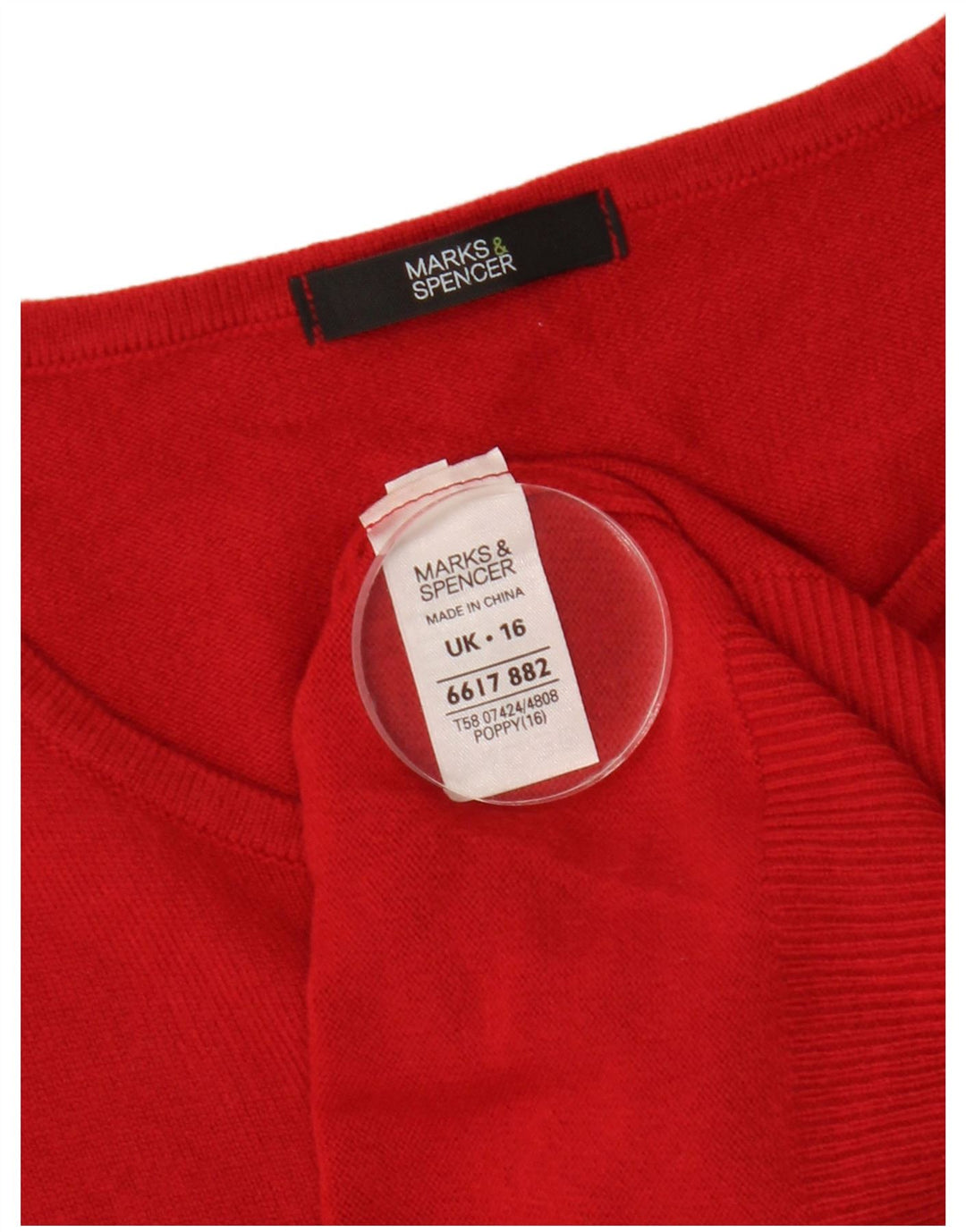 Pulover pentru femei Marks & Spencer cu gât roșu, mare, roșu