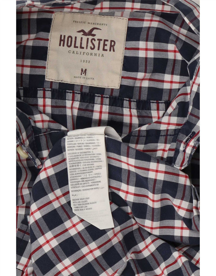 Cămașă Hollister pentru bărbați, bumbac cu carouri, albastru marin mediu