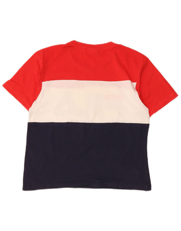 Tricou cu grafică Fila pentru femei Top UK 6 XS Bumbac color bloc roșu