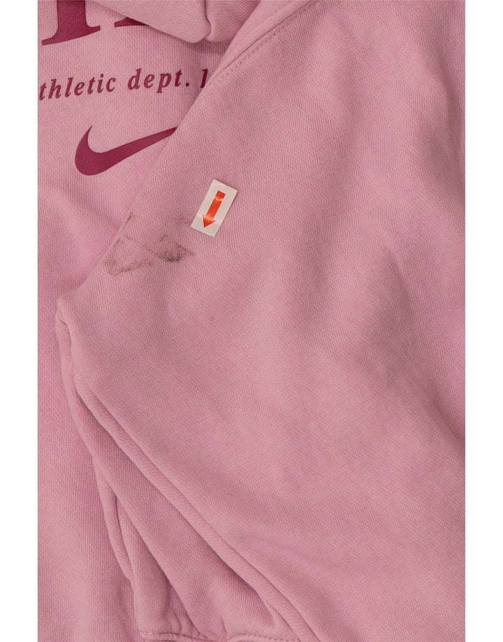 Pulover NIKE pentru fete, supradimensionat, crop grafic, cu fermoar, 13-14 ani, XL, roz