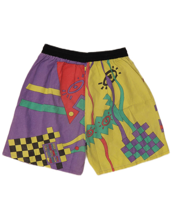 Pantaloni scurți de înot vintage pentru femei cu grafică UK 14, mari, mov, bloc de culoare