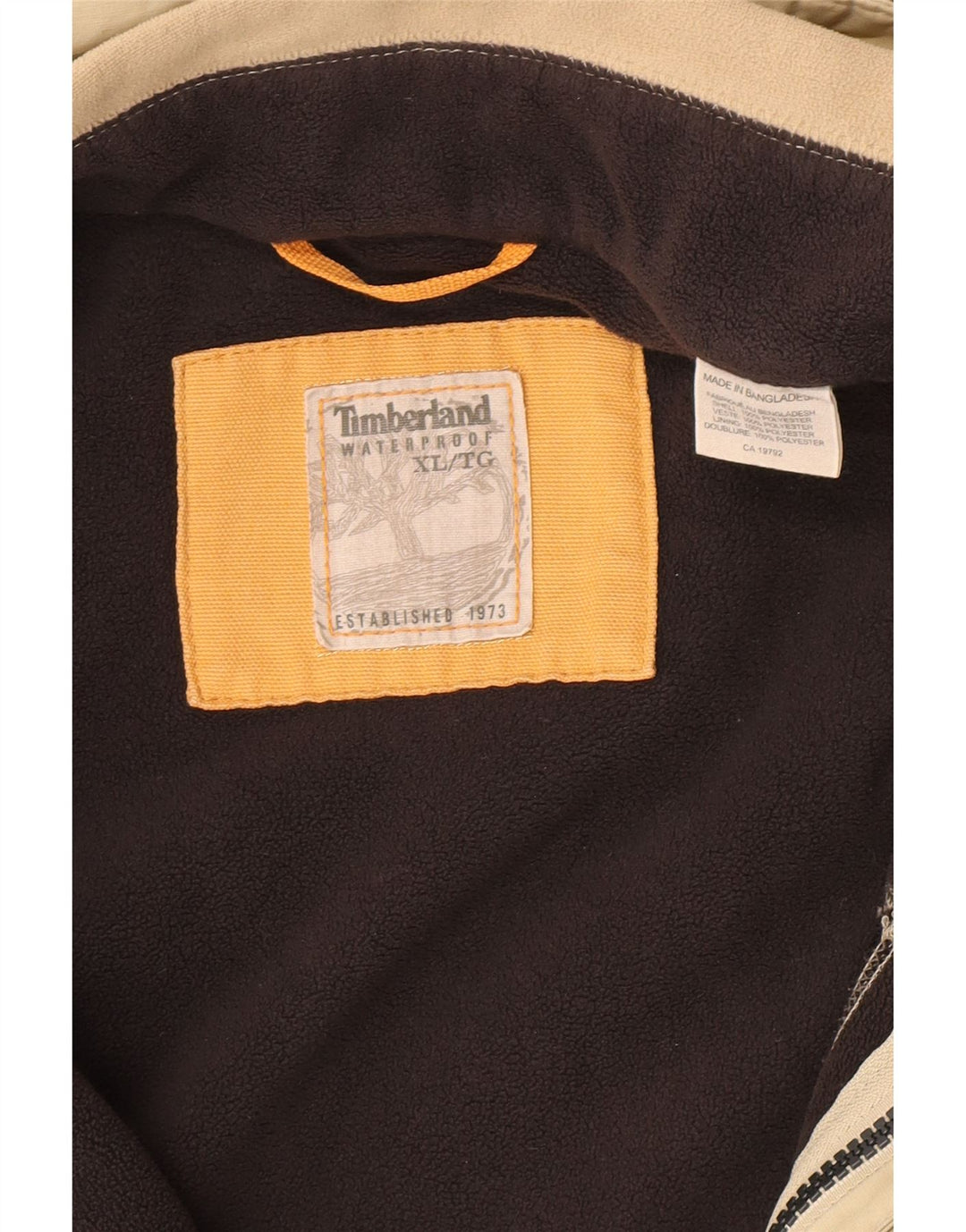 Jachetă de vânt cu glugă Timberland pentru bărbați UK 42 XL poliester bej