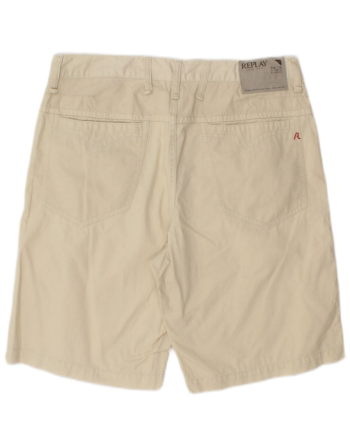 Pantaloni scurți casual pentru bărbați REPLAY W31, bumbac alb, mediu
