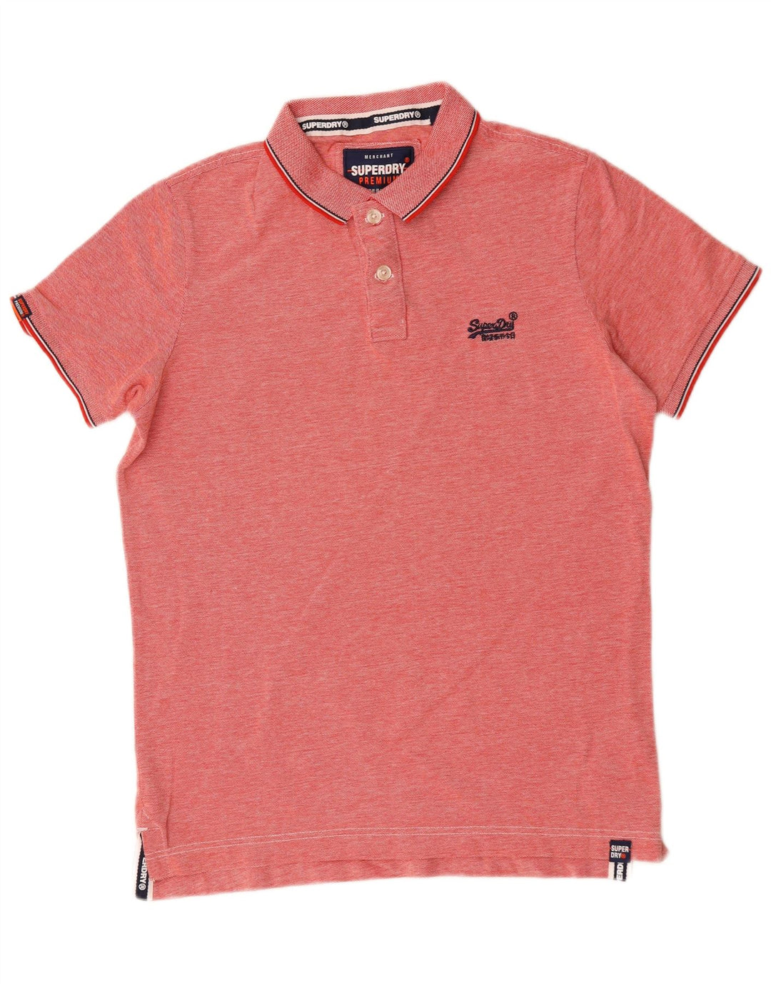 Tricou polo pentru bărbați Superdry, mare, roșu, bumbac cu pete
