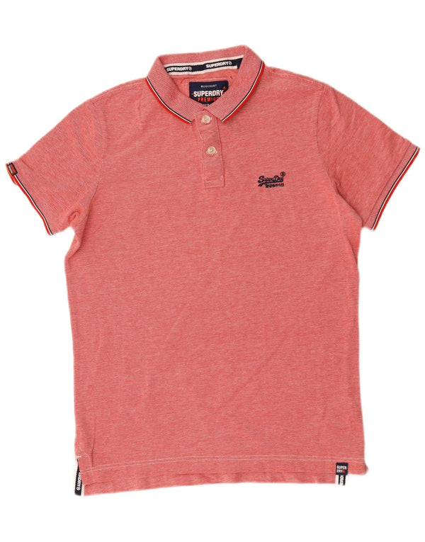 Tricou polo pentru bărbați Superdry, mare, roșu, bumbac cu pete