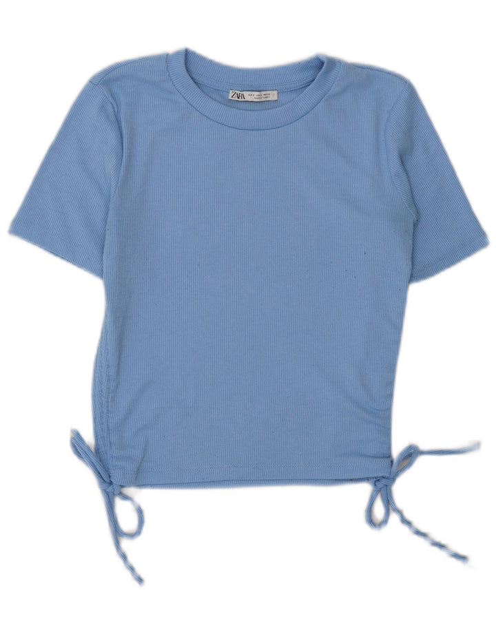 Tricou Crop pentru femei Zara UK 10 Small Blue