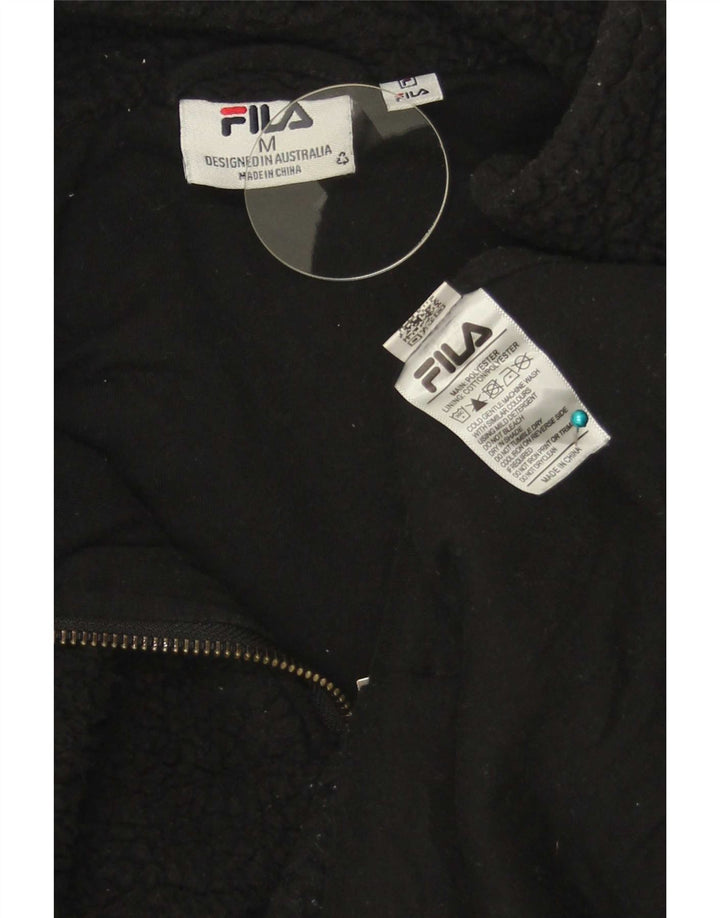 Pulover Fila pentru femei, cu fermoar și gât, din lână UK 14 Poliester mediu negru