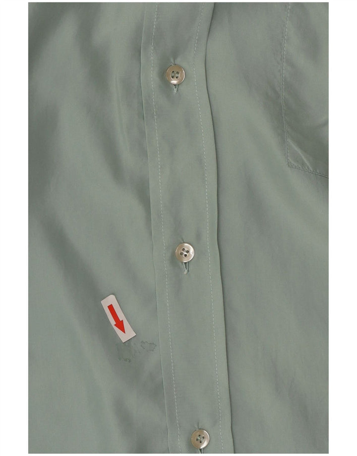 BARONI Cămașă cu mânecă scurtă pentru bărbați IT 50 Medium Green Silk