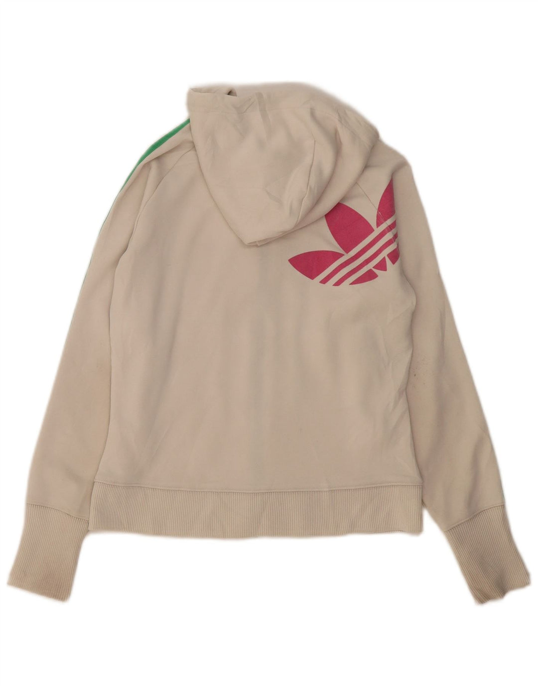 Pulover Adidas Graphic Zip pentru femei UK 12 Poliester alb mediu