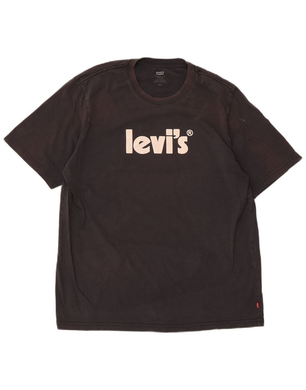 Tricou cu grafică relaxată Levi's pentru bărbați Top mediu negru