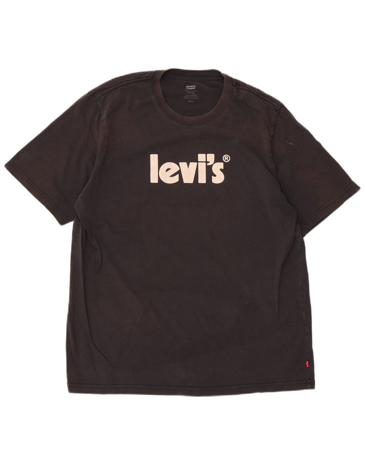 Tricou cu grafică relaxată Levi's pentru bărbați Top mediu negru