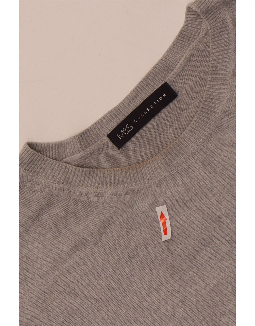 Pulover pentru femei Marks & Spencer cu decolteu triplu UK 14 mare, gri acrilic