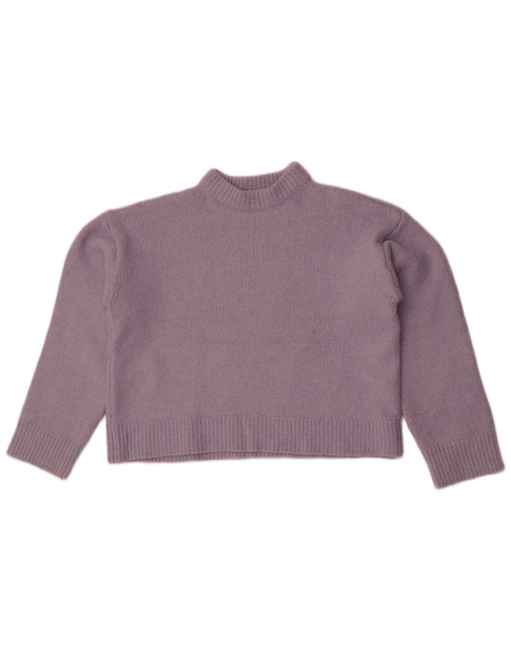 Pulover pentru femei Zara Crop Crew Gate UK 14 Poliester violet mediu