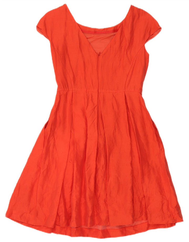 Max Mara Womens Weekend A-Line Dress UK 8 Small Orange Linen
