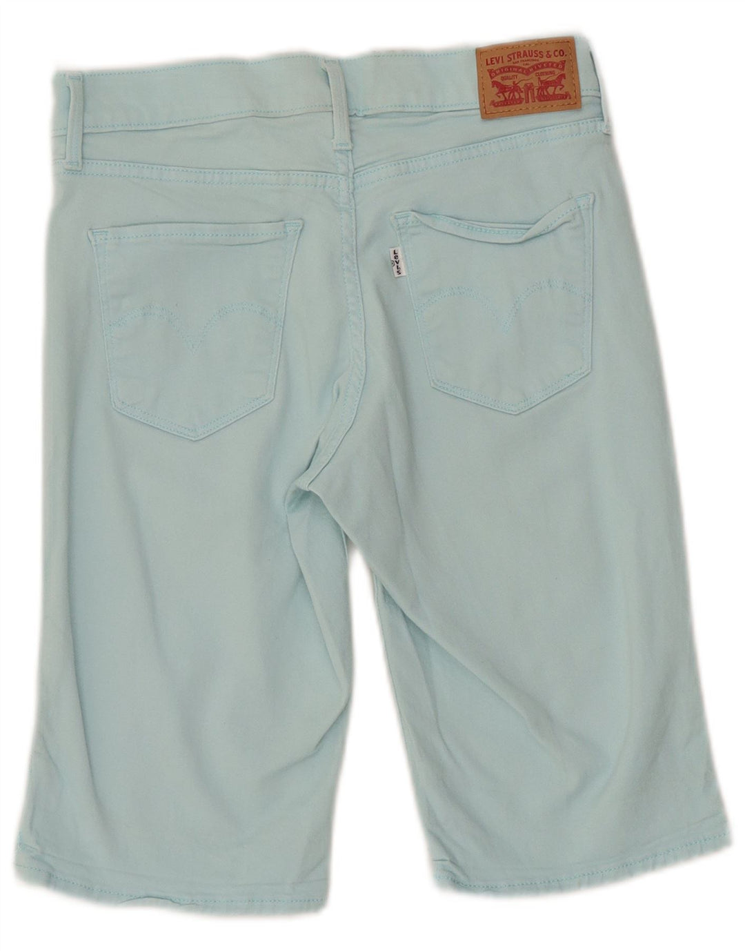 Pantaloni scurți din blugi pentru femei LEVI'S W27, bumbac turcoaz mic