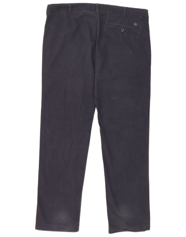 Marks & Spencer Mens Straight Chino Trousers W40 L33 Navy Blue Cotton