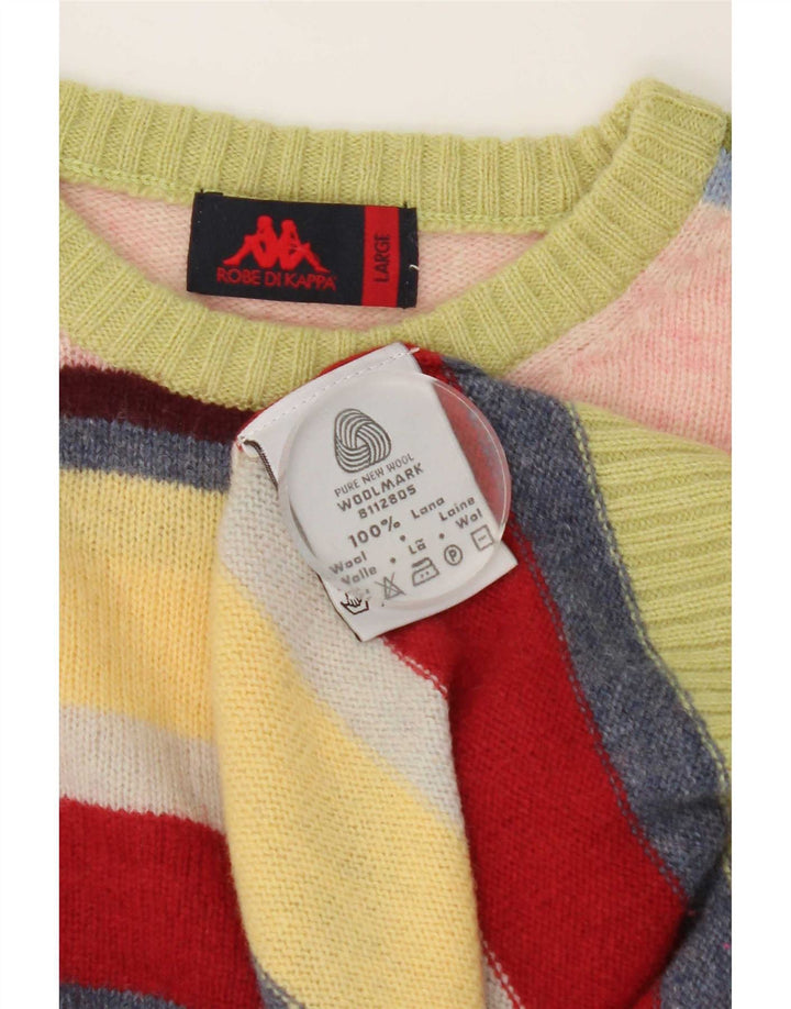 Pulover pentru bărbați Kappa cu gât crew, lână cu dungi mari, multicolore