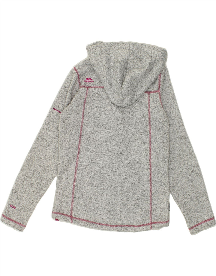 TRESPASS Womens Zip Hoodie Sweater UK 10 Small Grey Flecked Polyester Vintage Trespass and Second-Hand Trespass from Messina Hembry 