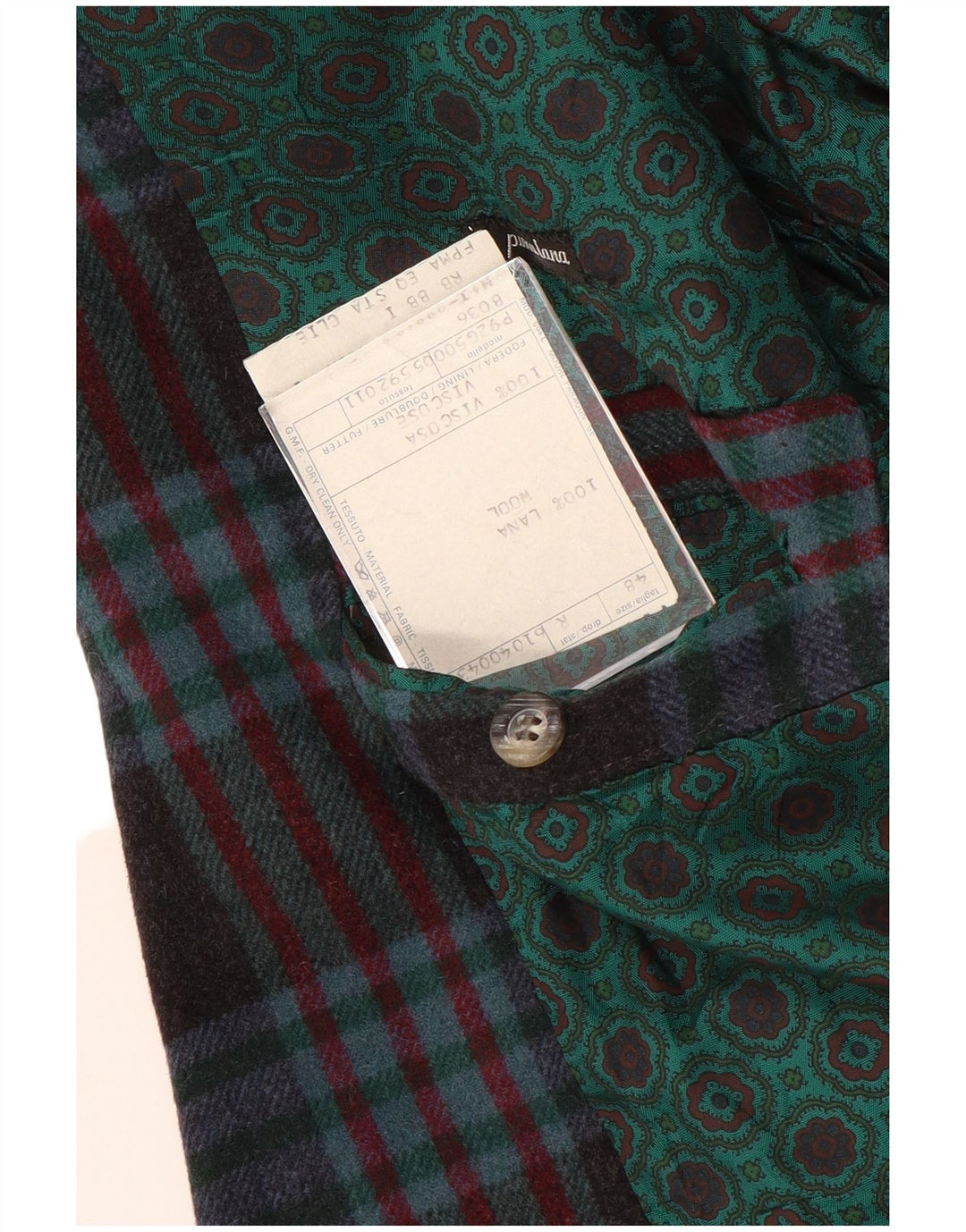 Jachetă Vintage pentru bărbați cu 2 nasturi IT 48 Mediu Lână cu carouri bleumarin