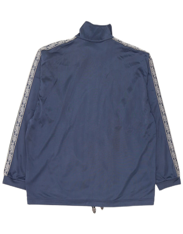 Asics Mens Graphic Tracksuit Top Jacket Medium Navy Blue