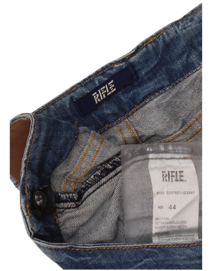 Blugi slim pentru femei Rifle Distressed IT 44 Medium L34 L30 Bumbac albastru