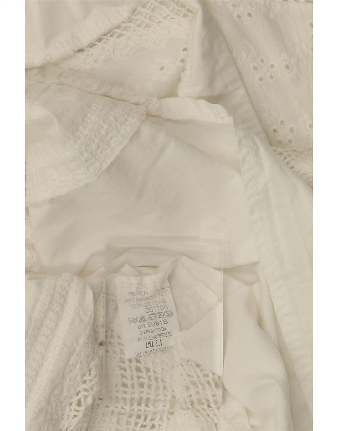 Bluză cămașă pentru femei VINTAGE cu mâneci 3/4 UK 14, bumbac floral, alb, mediu