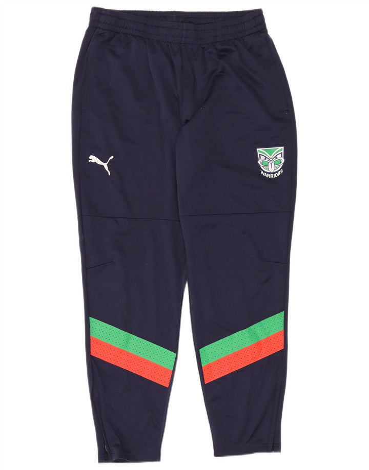 Pantaloni de trening PUMA pentru bărbați Warriors XL, poliester color-bloc, albastru bleumarin