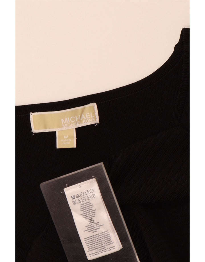 MICHAEL KORS Rochie pentru femei A-Line UK 12 Medium Black Pinstripe Rayon