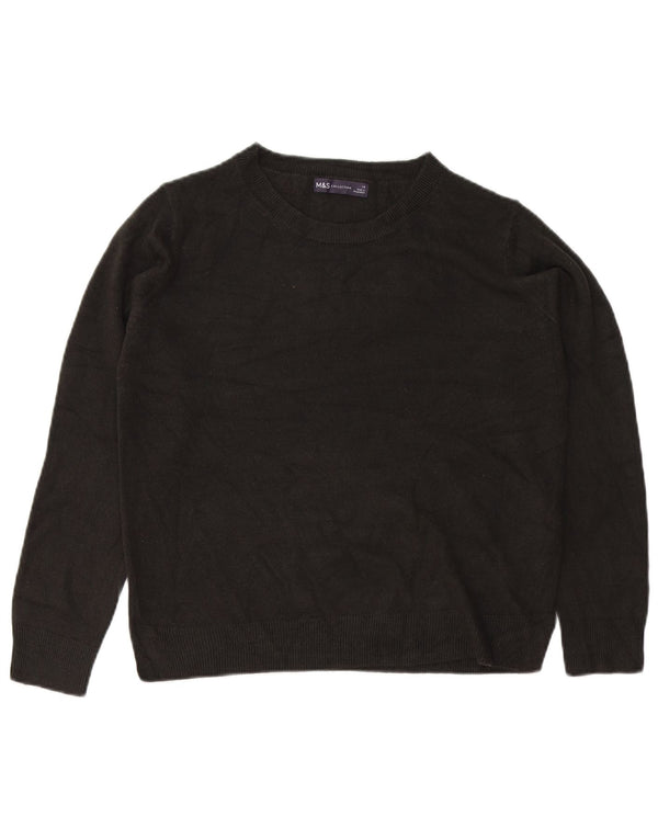 Pulover pentru femei Marks & Spencer cu decolteu triplu UK 14 Medium Negru Acrilic