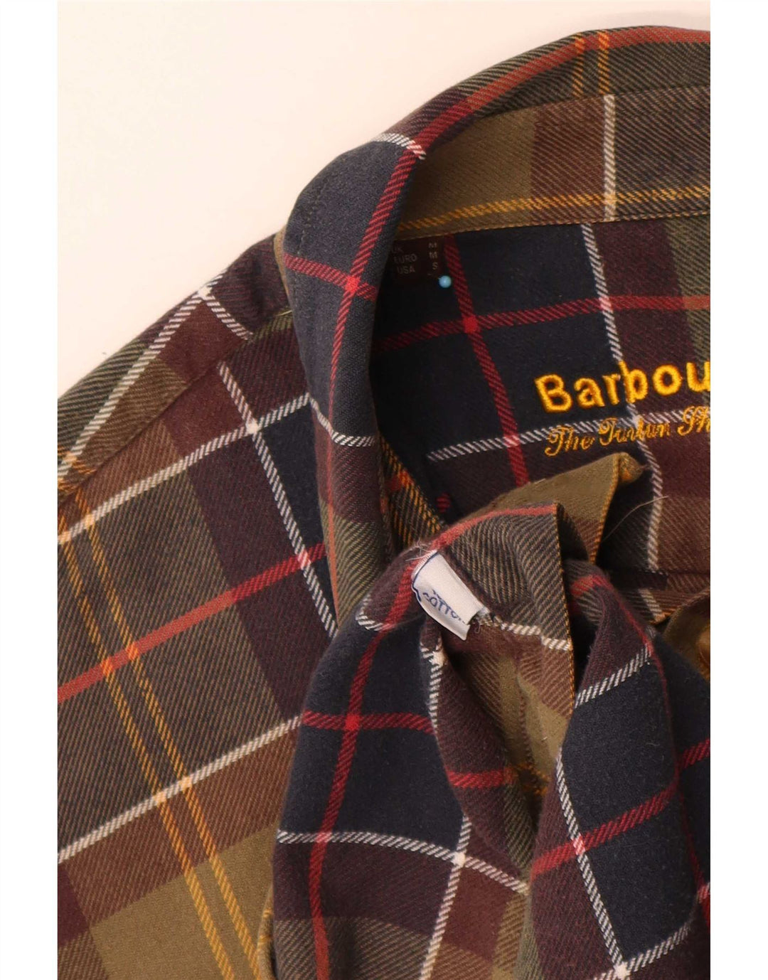 Cămașă de flanel pentru bărbați Barbour, bumbac carouri verde mediu