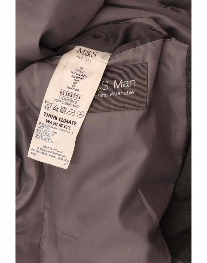 Marks & Spencer jachetă pentru bărbați cu 2 nasturi, UK 42, mare, gri, poliester