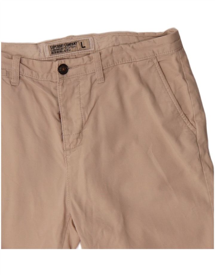 Pantaloni scurți chino Superdry pentru bărbați, mari W34, bumbac, bej
