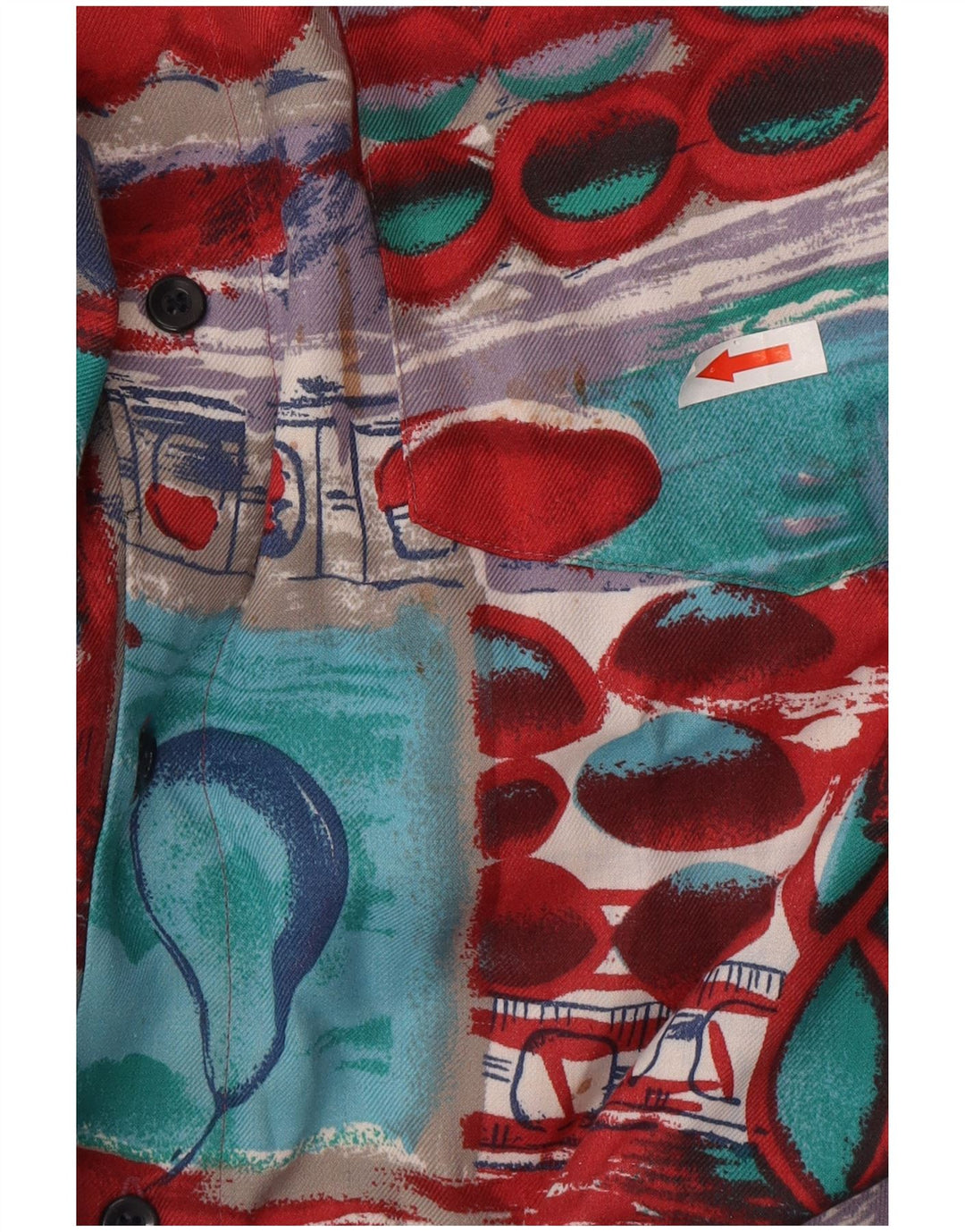 Cămașă Vintage pentru bărbați cu model abstract, mică, multicoloră