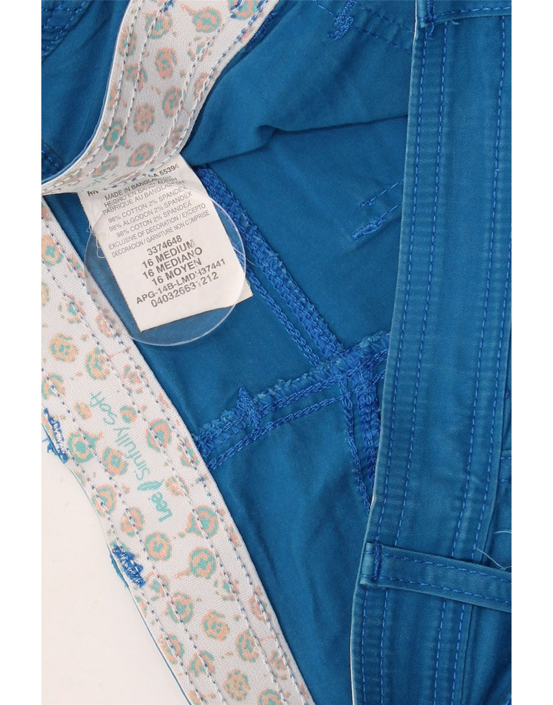Bermude LEE pentru femei US 16 2XL W36 Bumbac albastru