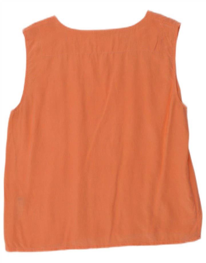 Bluză de damă vintage fără mâneci Top IT 40 Small Orange Silk